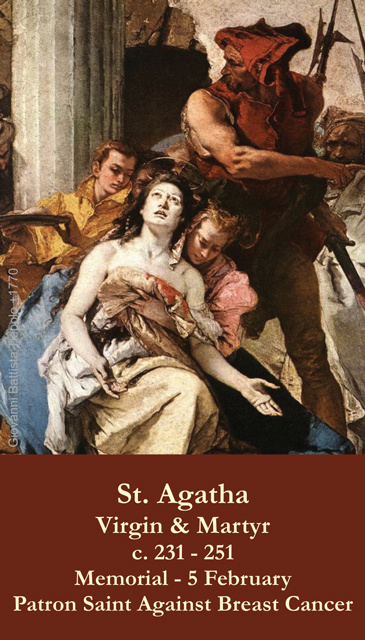 St. Agatha Prayer Card (Patron Saint Against Breast Cancer)